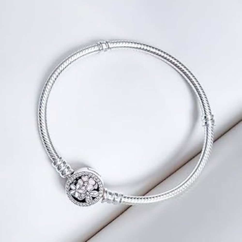 Pandora Moments Flower Clasp Snake Chain Bracelet zise 19 cm/ 7.5 inch
